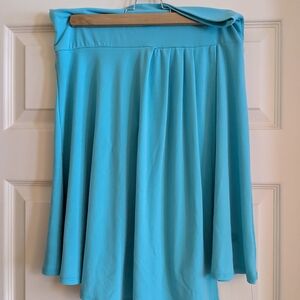 Suzy Shier Vibrant Blue/Green A-Line Skirt